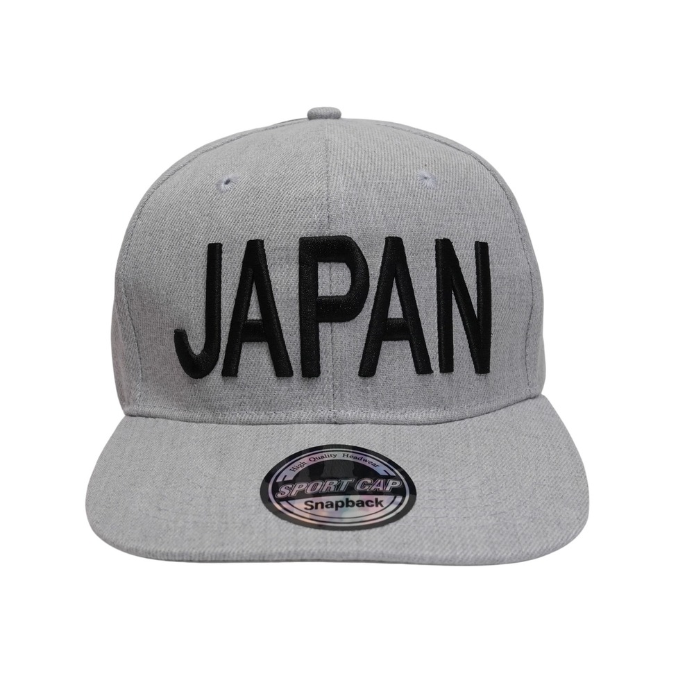 Cool Japan Snapback Hat Men OSFM Gray Japan Logo Flag Streetwear Cap